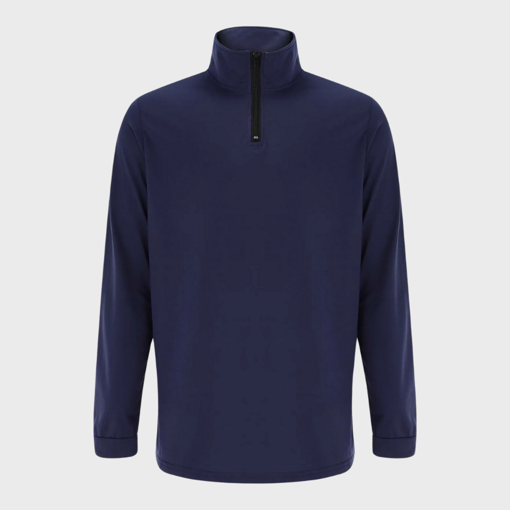 Herenstrui met kwart rits | Lange mouwen | Pullover | Sweatshirt met halve rits | Trui met kwart rits voor heren-Hallo Susanne