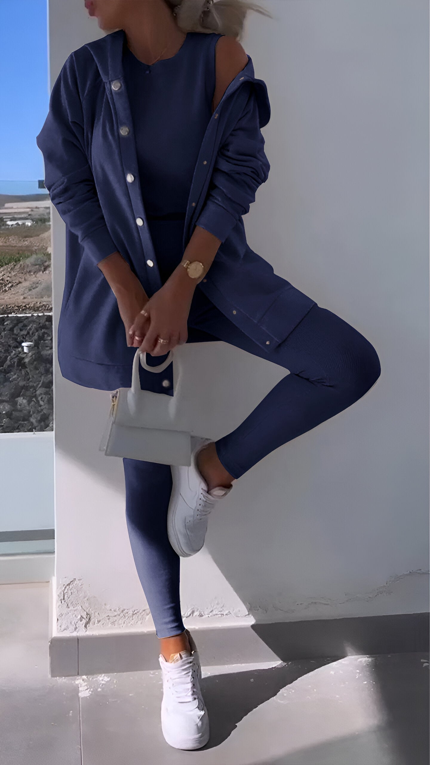 Hoodie en Leggings set | Button-Up | Oversized Hoodie | Samengesteld | Dameskleding-Hallo Susanne
