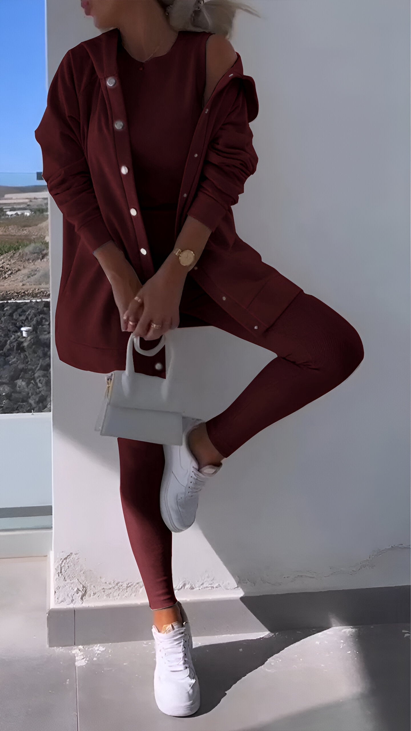 Hoodie en Leggings set | Button-Up | Oversized Hoodie | Samengesteld | Dameskleding-Hallo Susanne