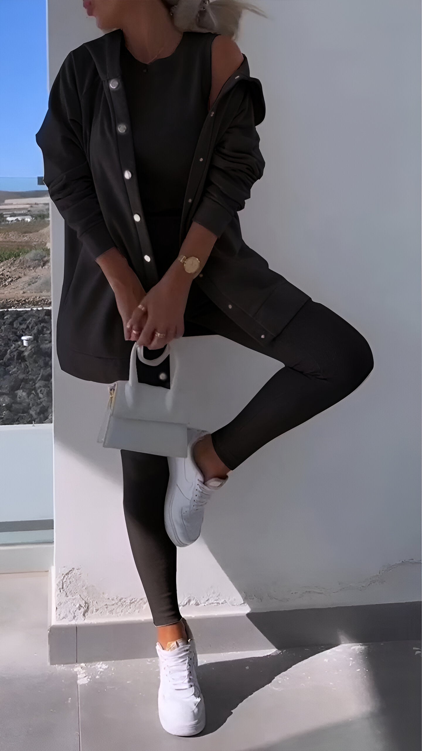 Hoodie en Leggings set | Button-Up | Oversized Hoodie | Samengesteld | Dameskleding-Hallo Susanne