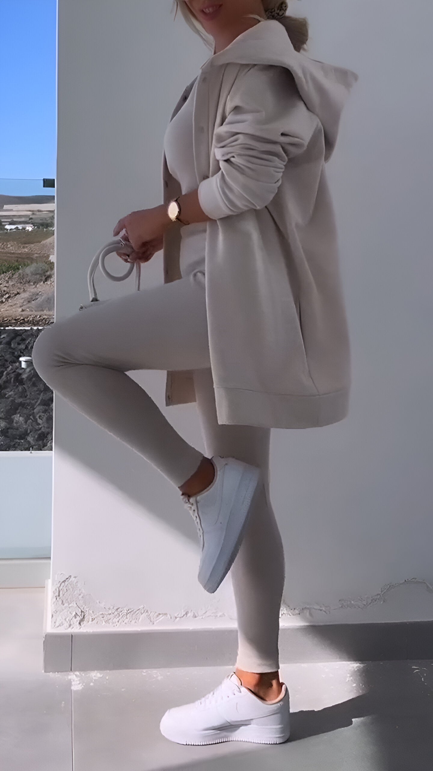 Hoodie en Leggings set | Button-Up | Oversized Hoodie | Samengesteld | Dameskleding-Hallo Susanne