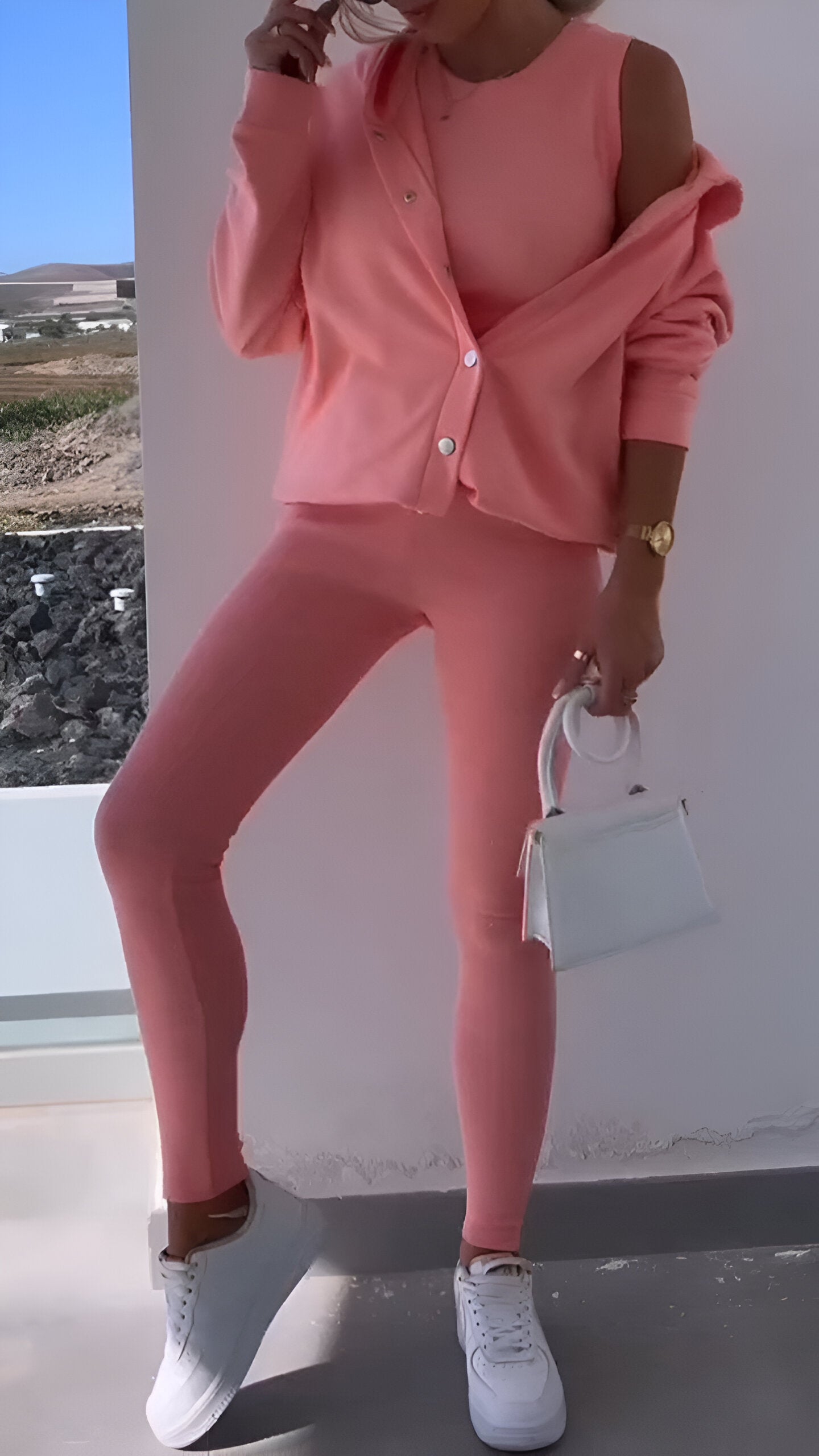 Hoodie en Leggings set | Button-Up | Oversized Hoodie | Samengesteld | Dameskleding-Hallo Susanne
