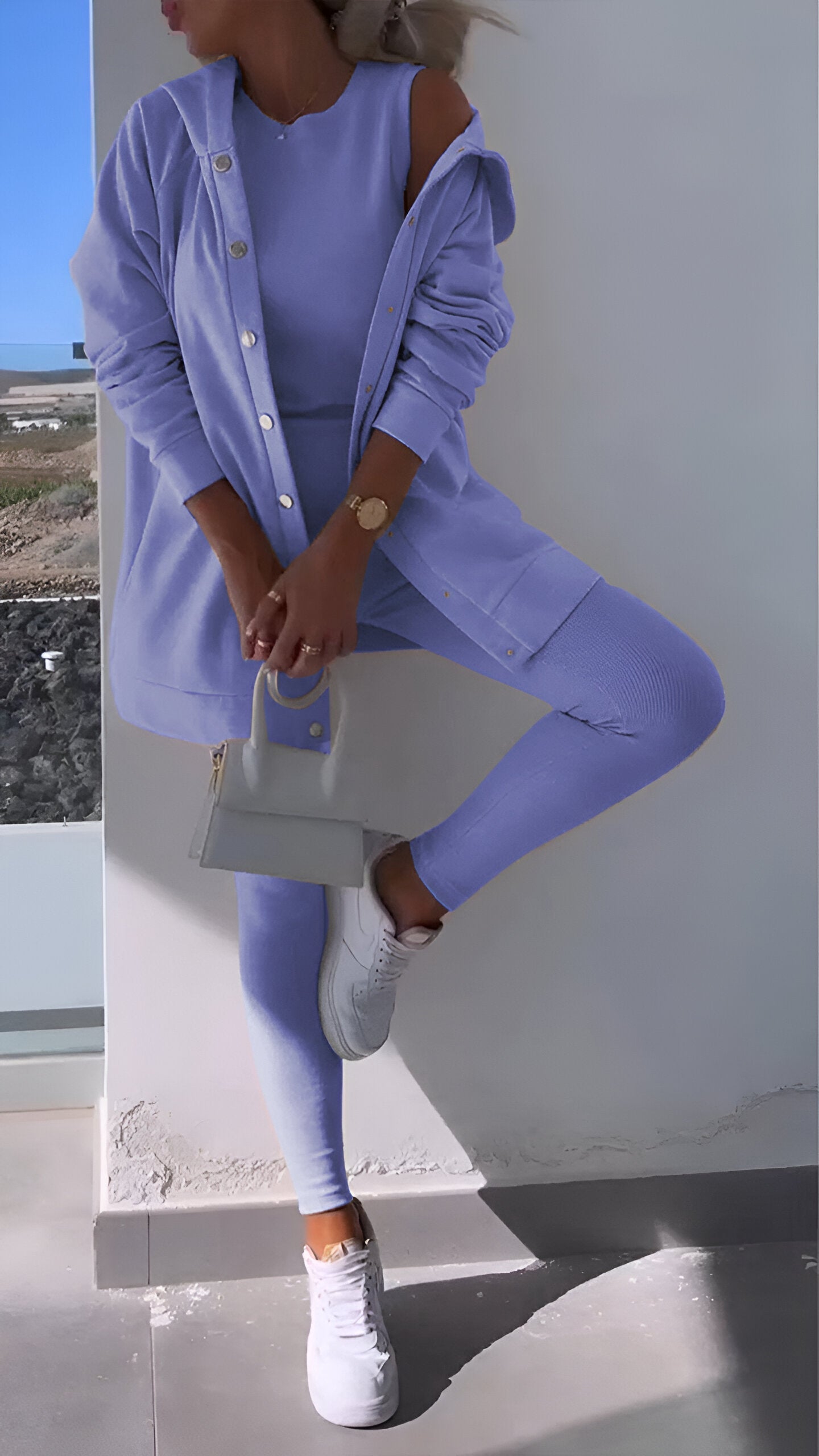 Hoodie en Leggings set | Button-Up | Oversized Hoodie | Samengesteld | Dameskleding-Hallo Susanne
