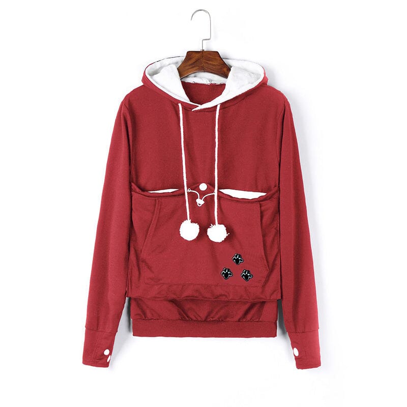 Hoodie met zak voor huisdieren | Lange mouwen | Draagtas voor huisdieren | Hoodie met kattenzak | Sweatshirt voor honden-Hallo Susanne