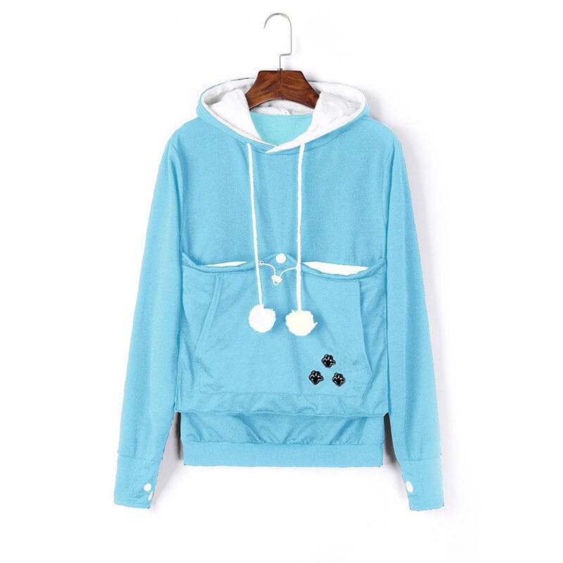 Hoodie met zak voor huisdieren | Lange mouwen | Draagtas voor huisdieren | Hoodie met kattenzak | Sweatshirt voor honden-Hallo Susanne