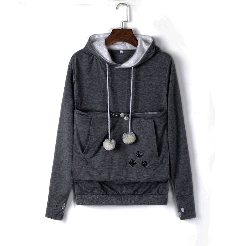 Hoodie met zak voor huisdieren | Lange mouwen | Draagtas voor huisdieren | Hoodie met kattenzak | Sweatshirt voor honden-Hallo Susanne