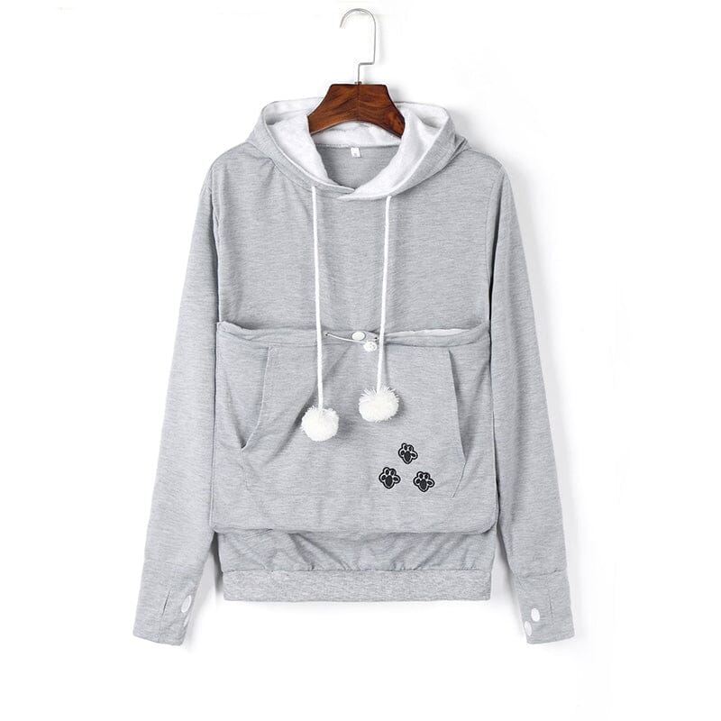 Hoodie met zak voor huisdieren | Lange mouwen | Draagtas voor huisdieren | Hoodie met kattenzak | Sweatshirt voor honden-Hallo Susanne