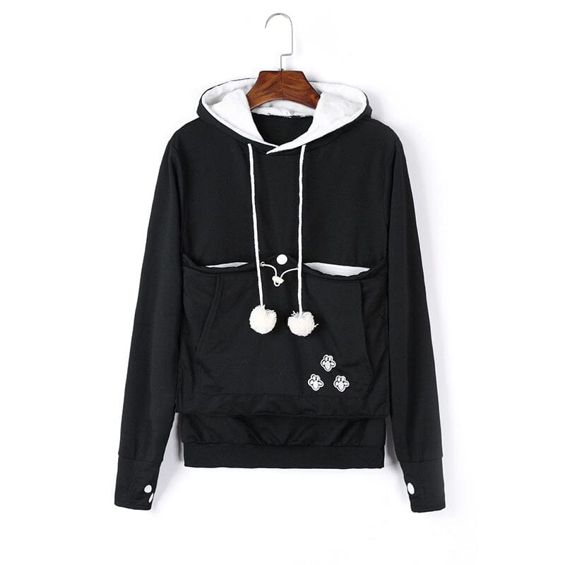 Hoodie met zak voor huisdieren | Lange mouwen | Draagtas voor huisdieren | Hoodie met kattenzak | Sweatshirt voor honden-Hallo Susanne