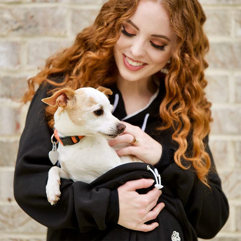 Hoodie met zak voor huisdieren | Lange mouwen | Draagtas voor huisdieren | Hoodie met kattenzak | Sweatshirt voor honden-Hallo Susanne