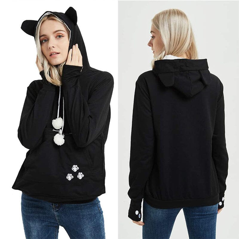 Hoodie met zak voor huisdieren | Lange mouwen | Draagtas voor huisdieren | Hoodie met kattenzak | Sweatshirt voor honden-Hallo Susanne