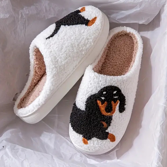 Huisslippers - Warm - Hondenprint - Winterslippers - Damesslippers-Hallo Susanne
