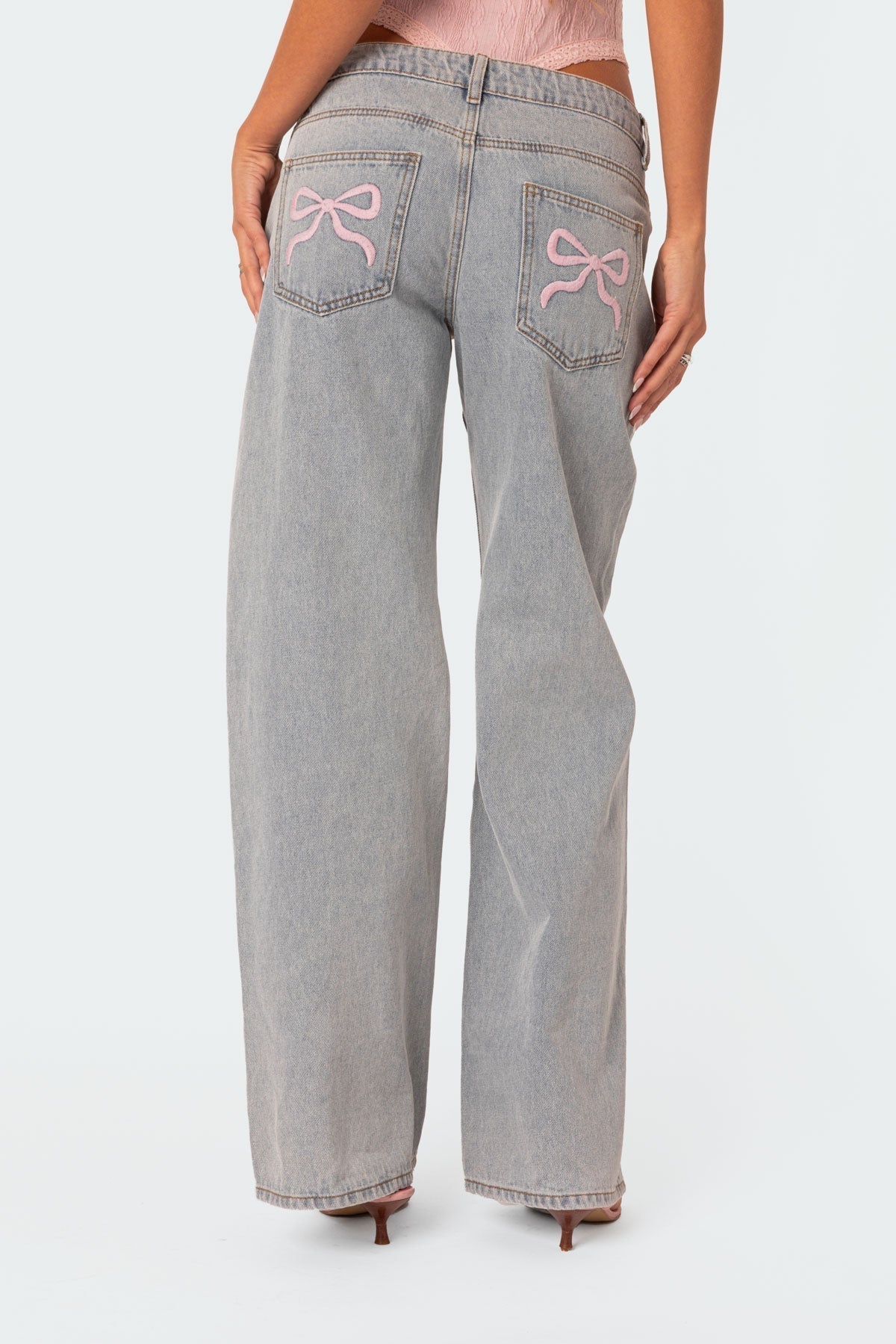 Jeans met wijde pijpen - Dames Stretchy Baggy Jeans met lage taille-Hallo Susanne