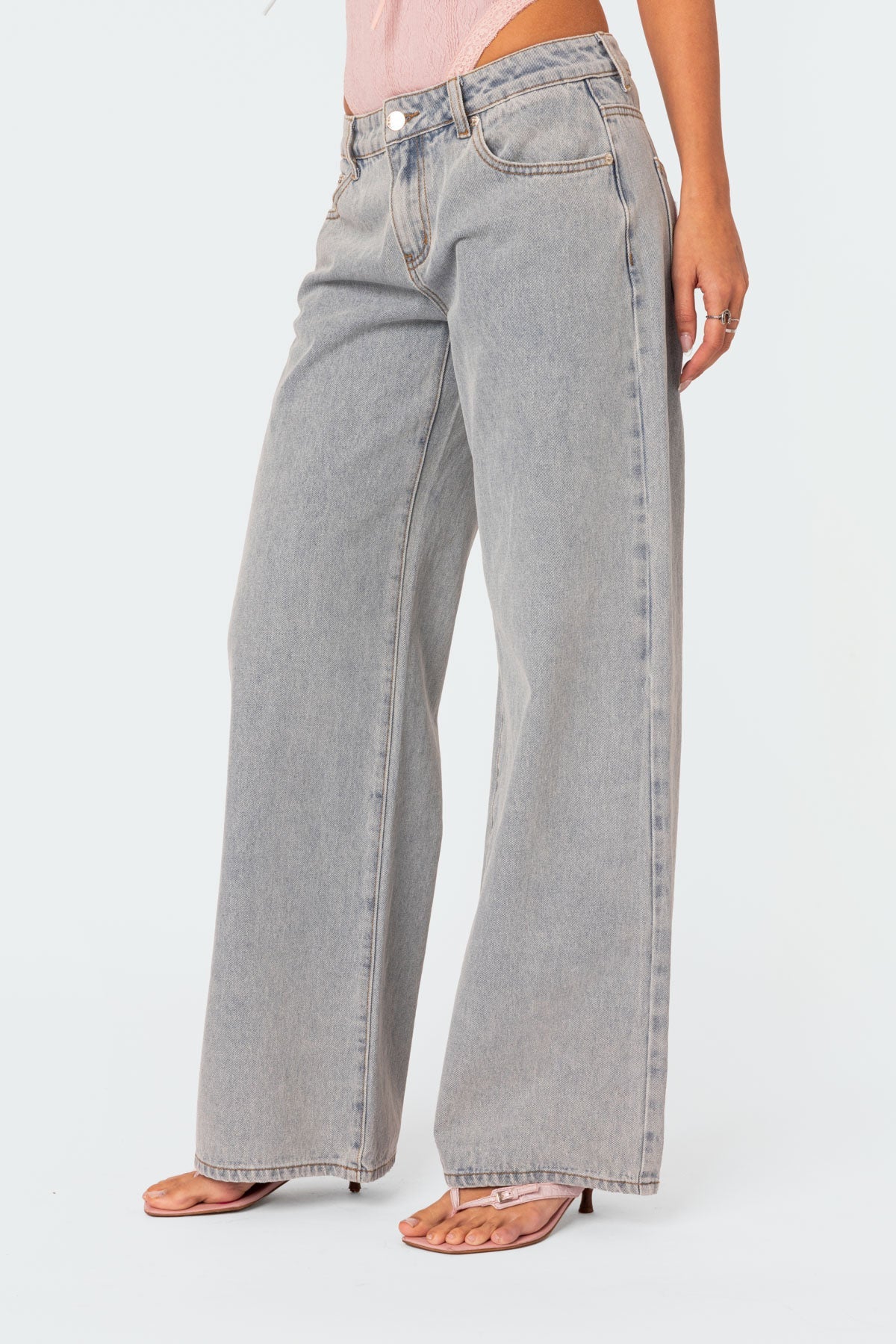 Jeans met wijde pijpen - Dames Stretchy Baggy Jeans met lage taille-Hallo Susanne