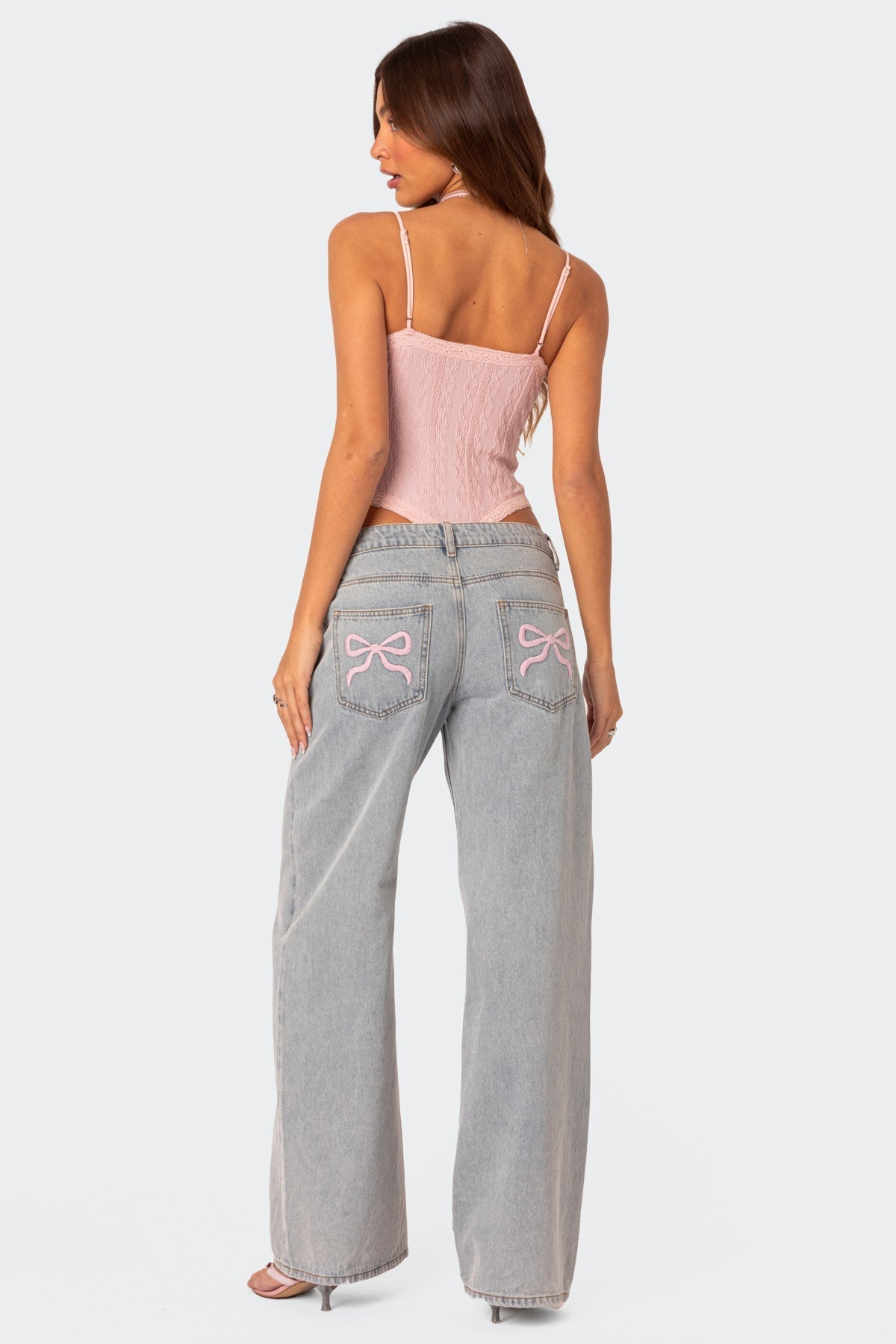 Jeans met wijde pijpen - Dames Stretchy Baggy Jeans met lage taille-Hallo Susanne