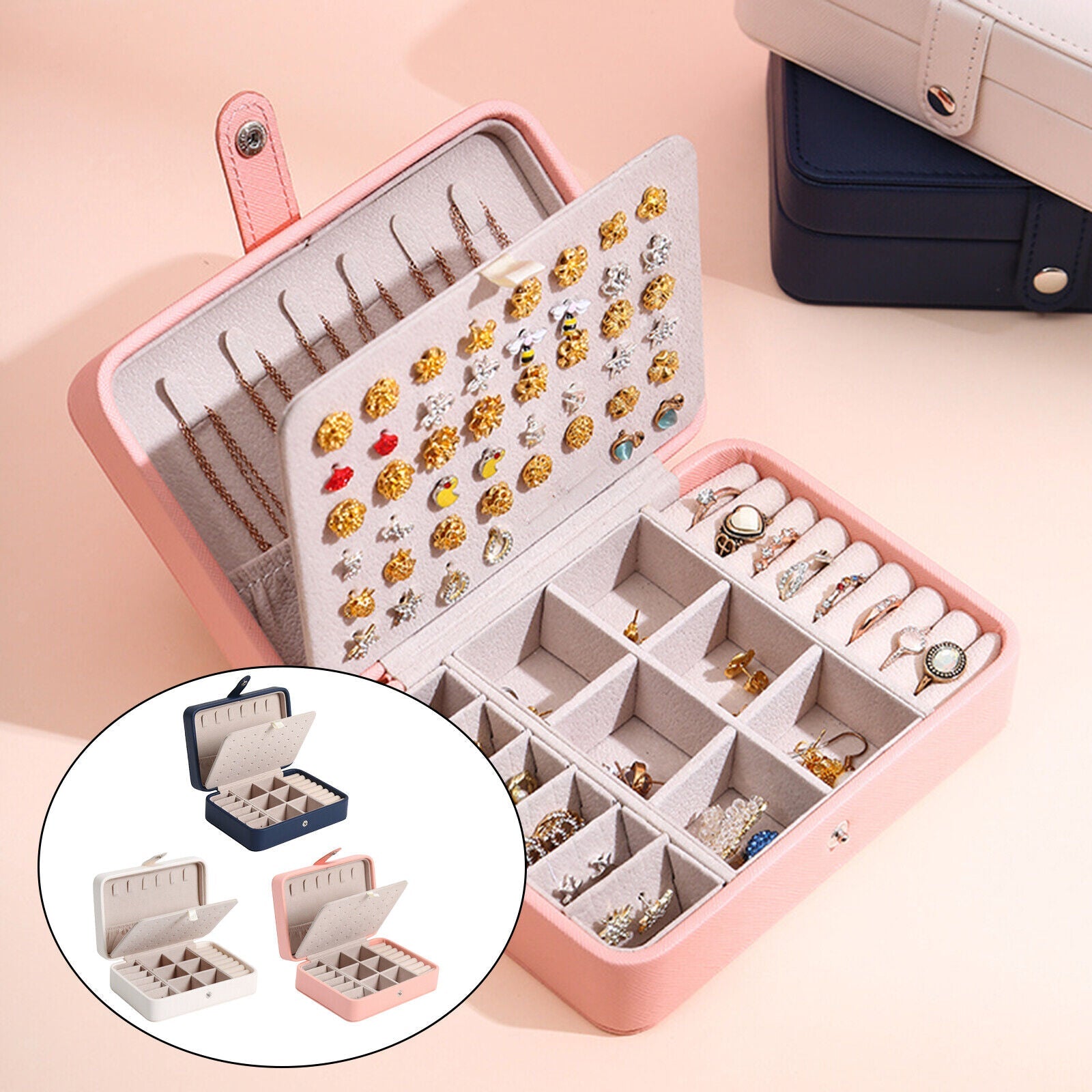 Jewelry Box - Multi Compartment - Leatherette - Jewelry Organizer - Jewelry Case-Hallo Susanne