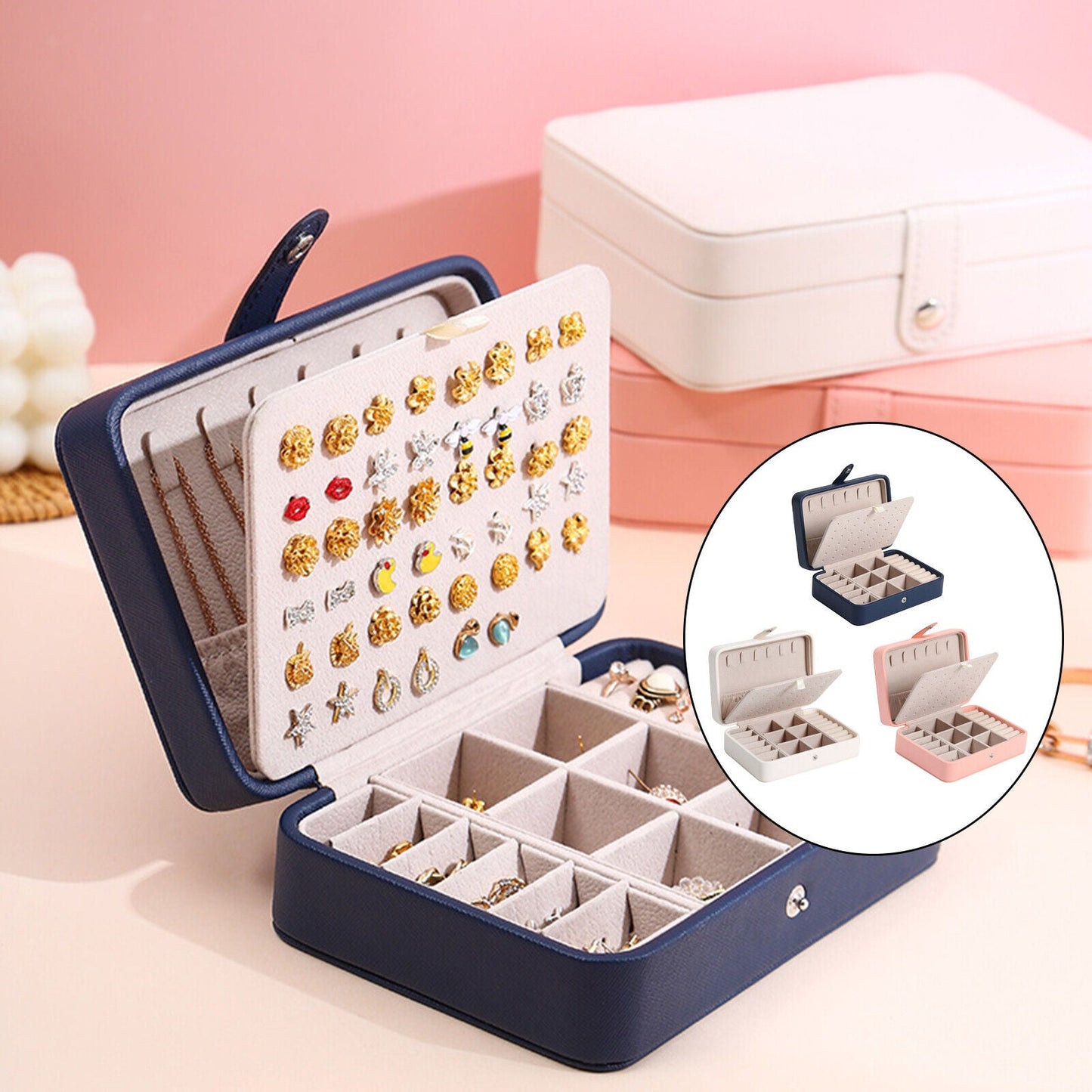 Jewelry Box - Multi Compartment - Leatherette - Jewelry Organizer - Jewelry Case-Hallo Susanne