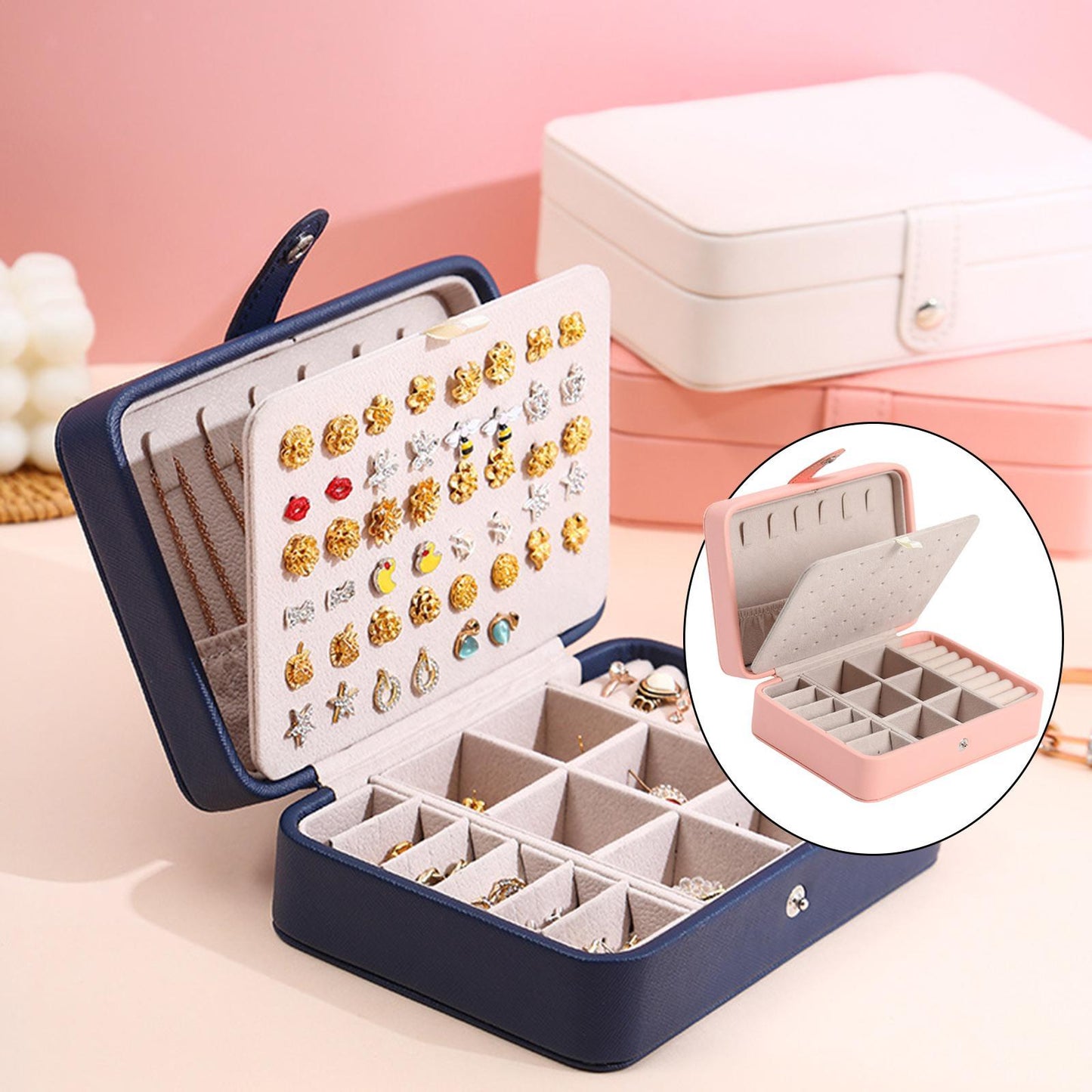 Jewelry Box - Multi Compartment - Leatherette - Jewelry Organizer - Jewelry Case-Hallo Susanne