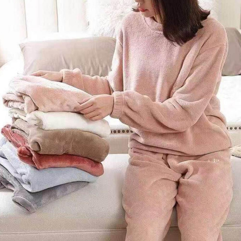 Joanna pyjamaset | Warme pluche pyjama voor dames in de winter-Hallo Susanne