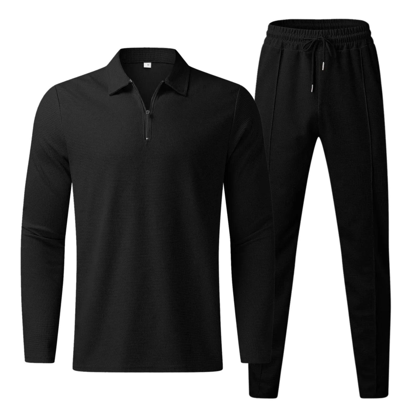Joggingpak voor heren - Polo met lange mouwen - Elastische tailleband - Tweedelige set - Trainingspakken voor heren-Hallo Susanne