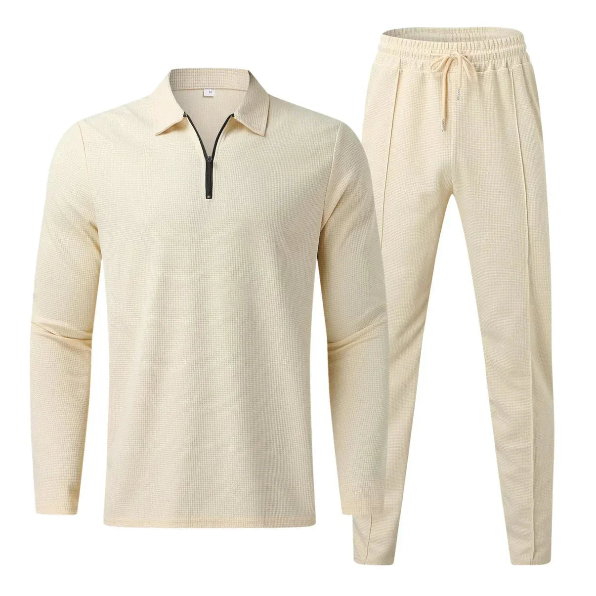 Joggingpak voor heren - Polo met lange mouwen - Elastische tailleband - Tweedelige set - Trainingspakken voor heren-Hallo Susanne