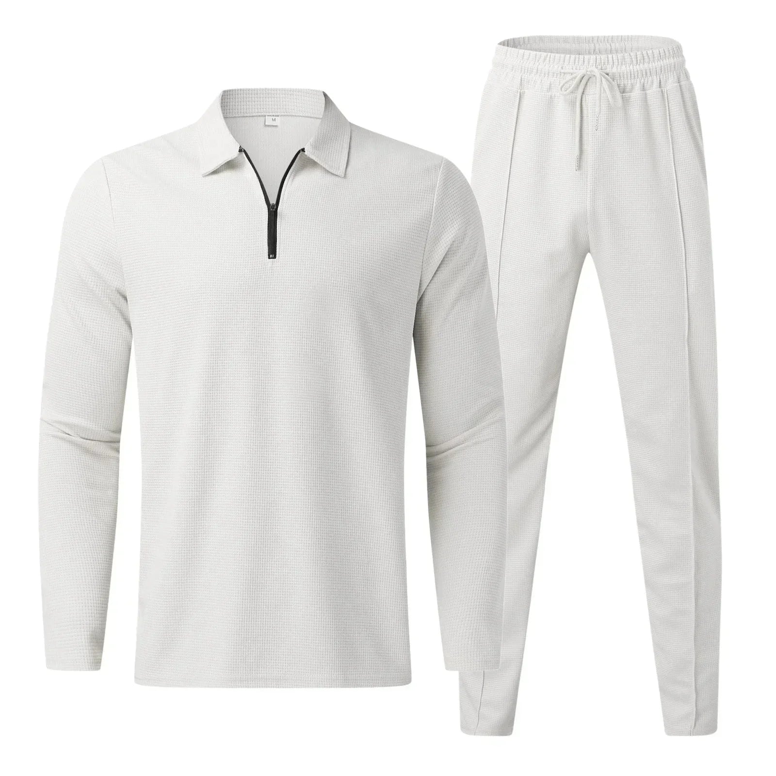 Joggingpak voor heren - Polo met lange mouwen - Elastische tailleband - Tweedelige set - Trainingspakken voor heren-Hallo Susanne