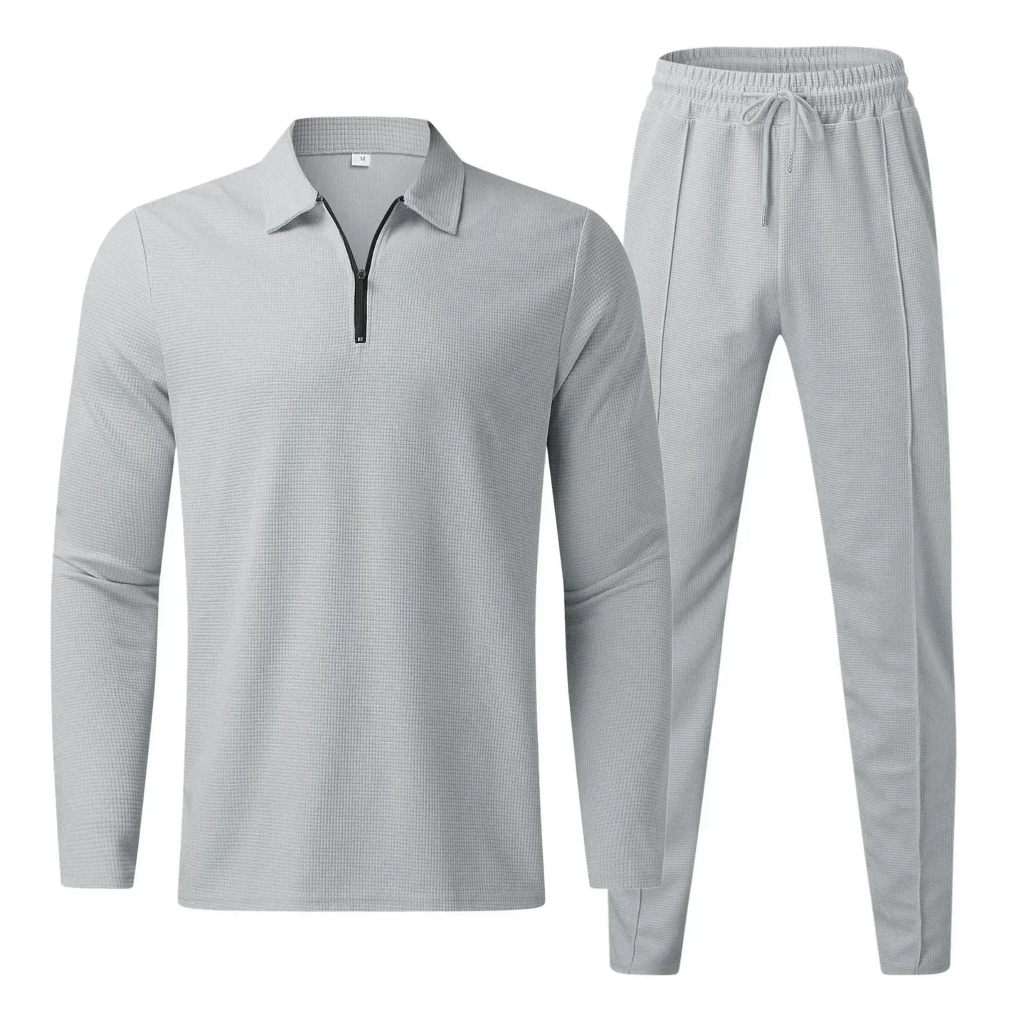 Joggingpak voor heren - Polo met lange mouwen - Elastische tailleband - Tweedelige set - Trainingspakken voor heren-Hallo Susanne