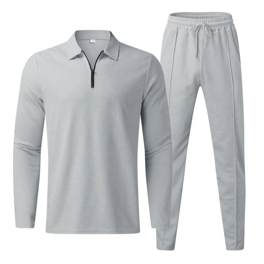 Joggingpak voor heren - Polo met lange mouwen - Elastische tailleband - Tweedelige set - Trainingspakken voor heren-Hallo Susanne