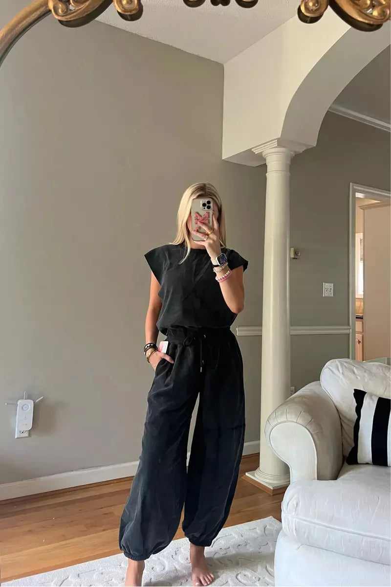 Jumpsuit | Casual | Korte Mouwen | Joggingpak | Dames Jumpsuit-Hallo Susanne