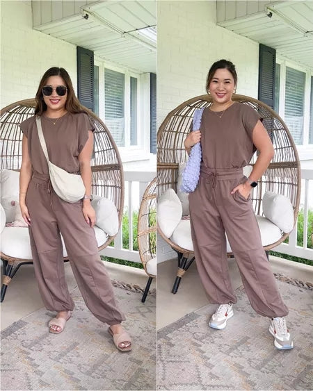 Jumpsuit | Casual | Korte Mouwen | Joggingpak | Dames Jumpsuit-Hallo Susanne