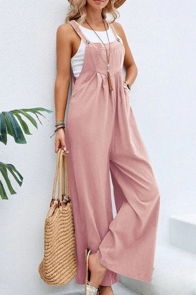 Jumpsuit met wijde pijpen | Mouwloos | Losjes | Overalls | Jumpsuit voor Vrouwen-Hallo Susanne