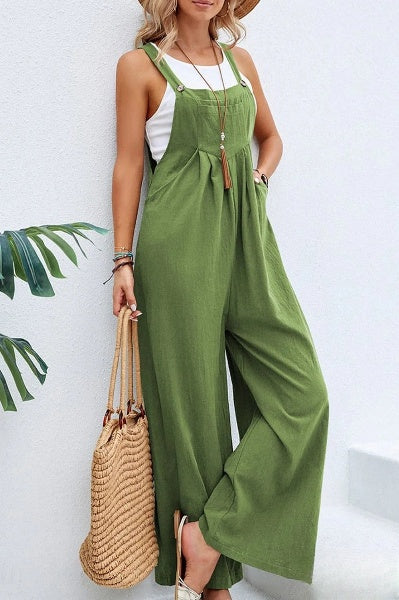Jumpsuit met wijde pijpen | Mouwloos | Losjes | Overalls | Jumpsuit voor Vrouwen-Hallo Susanne