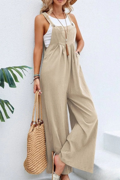 Jumpsuit met wijde pijpen | Mouwloos | Losjes | Overalls | Jumpsuit voor Vrouwen-Hallo Susanne