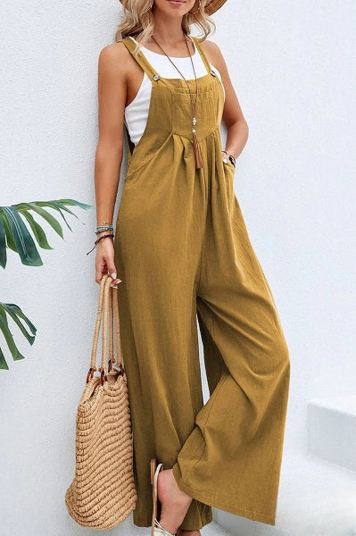 Jumpsuit met wijde pijpen | Mouwloos | Losjes | Overalls | Jumpsuit voor Vrouwen-Hallo Susanne