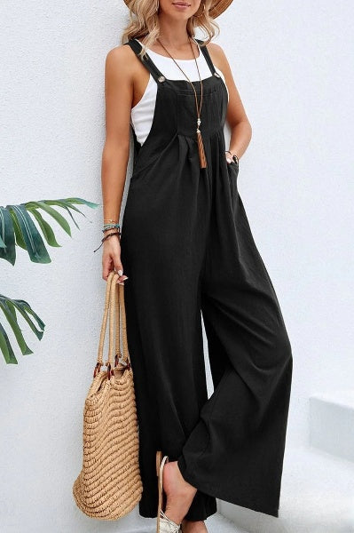 Jumpsuit met wijde pijpen | Mouwloos | Losjes | Overalls | Jumpsuit voor Vrouwen-Hallo Susanne