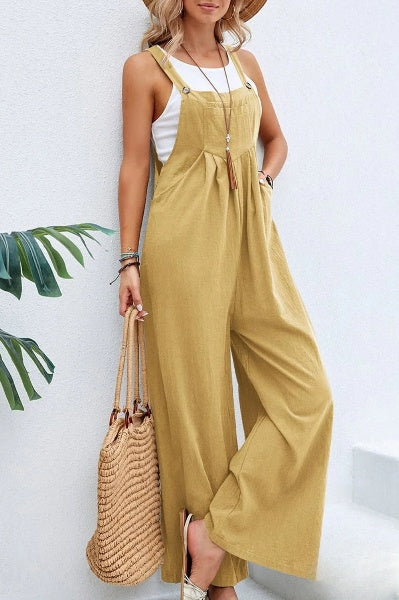 Jumpsuit met wijde pijpen | Mouwloos | Losjes | Overalls | Jumpsuit voor Vrouwen-Hallo Susanne