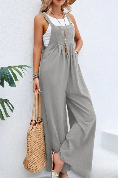 Jumpsuit met wijde pijpen | Mouwloos | Losjes | Overalls | Jumpsuit voor Vrouwen-Hallo Susanne