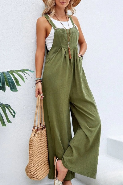 Jumpsuit met wijde pijpen | Mouwloos | Losjes | Overalls | Jumpsuit voor Vrouwen-Hallo Susanne