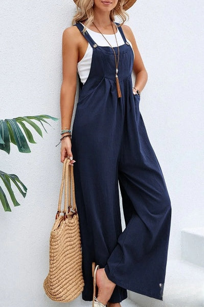 Jumpsuit met wijde pijpen | Mouwloos | Losjes | Overalls | Jumpsuit voor Vrouwen-Hallo Susanne