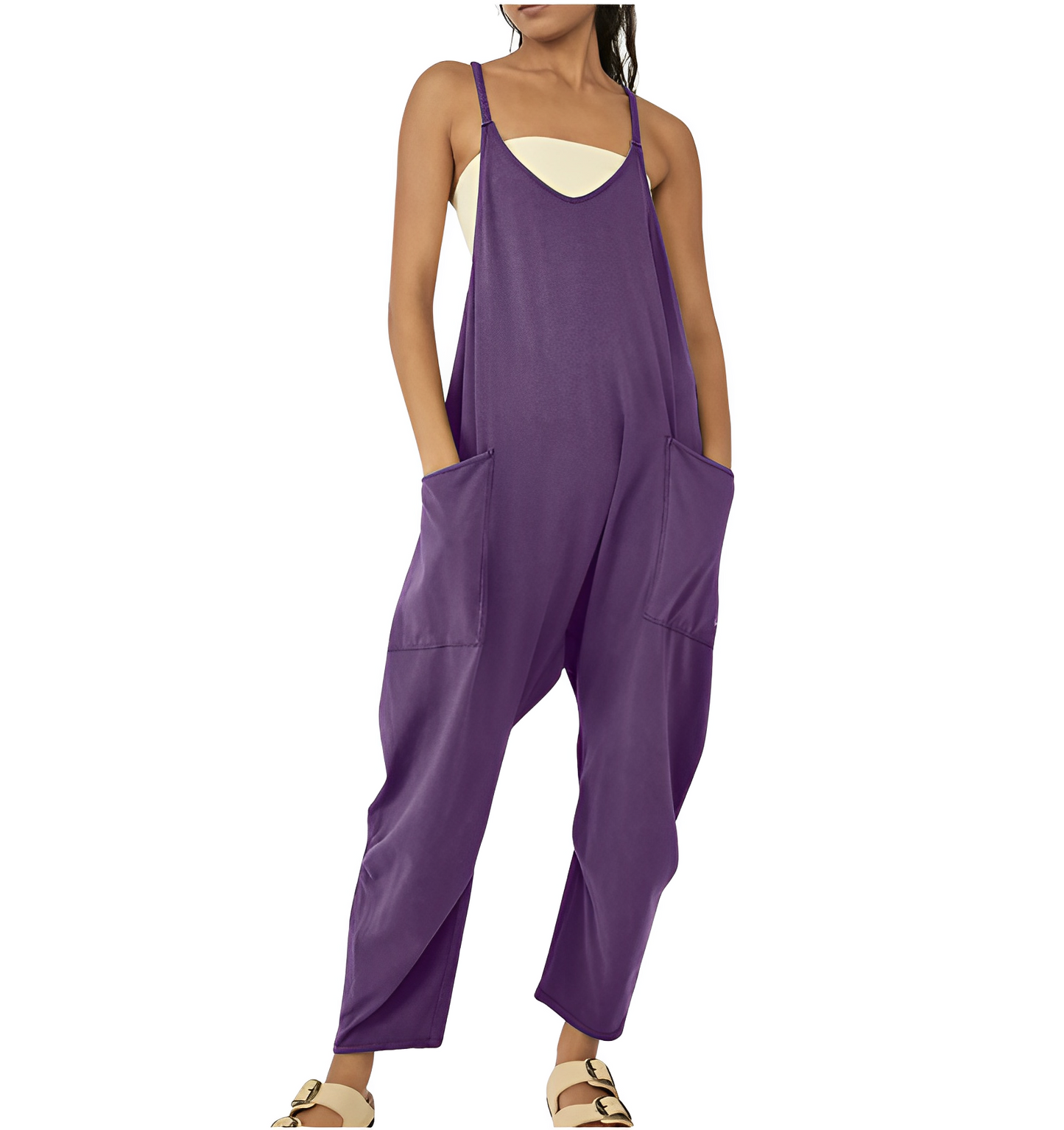 Jumpsuit voor dames | Mouwloos | Los model | Casual Jumpsuit | Colbert Vrouwen-Hallo Susanne