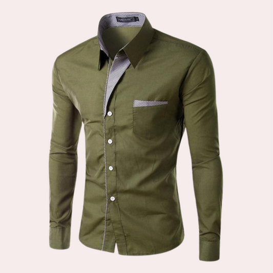 Jurk overhemd | Slim Fit | Lange Mouwen | Button-Up Overhemd | Overhemd voor Heren-Hallo Susanne