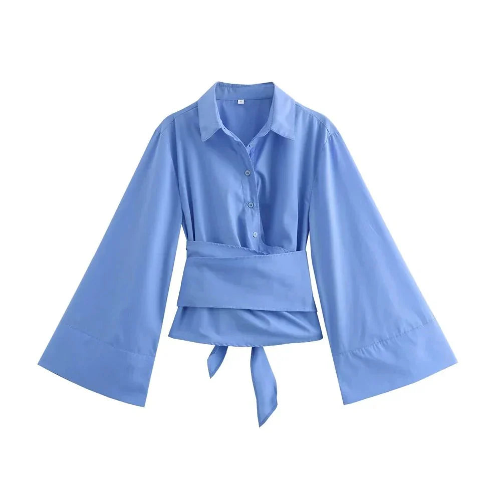 Kimono-blouse | Lange mouwen | Knoopsluiting | Wikkelblouse | Damesoverhemd-Hallo Susanne