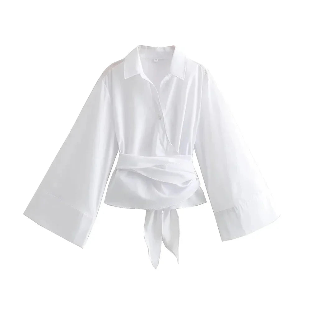 Kimono-blouse | Lange mouwen | Knoopsluiting | Wikkelblouse | Damesoverhemd-Hallo Susanne