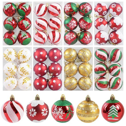 Kleurrijke Kerstballen | 6st Decoratieve Kerstboom Ornamentenset-Hallo Susanne