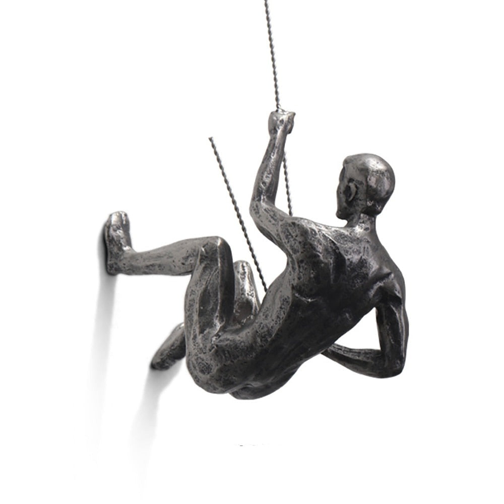 Klimmende Man Wandkunst | Hangend | Metaal | Wanddecoratie voor Woonkamer | Wanddecoratie-Hallo Susanne