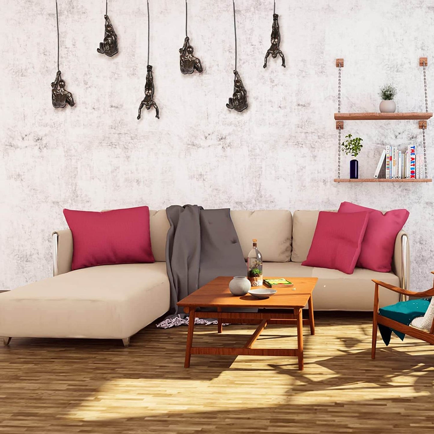 Klimmende Man Wandkunst | Hangend | Metaal | Wanddecoratie voor Woonkamer | Wanddecoratie-Hallo Susanne