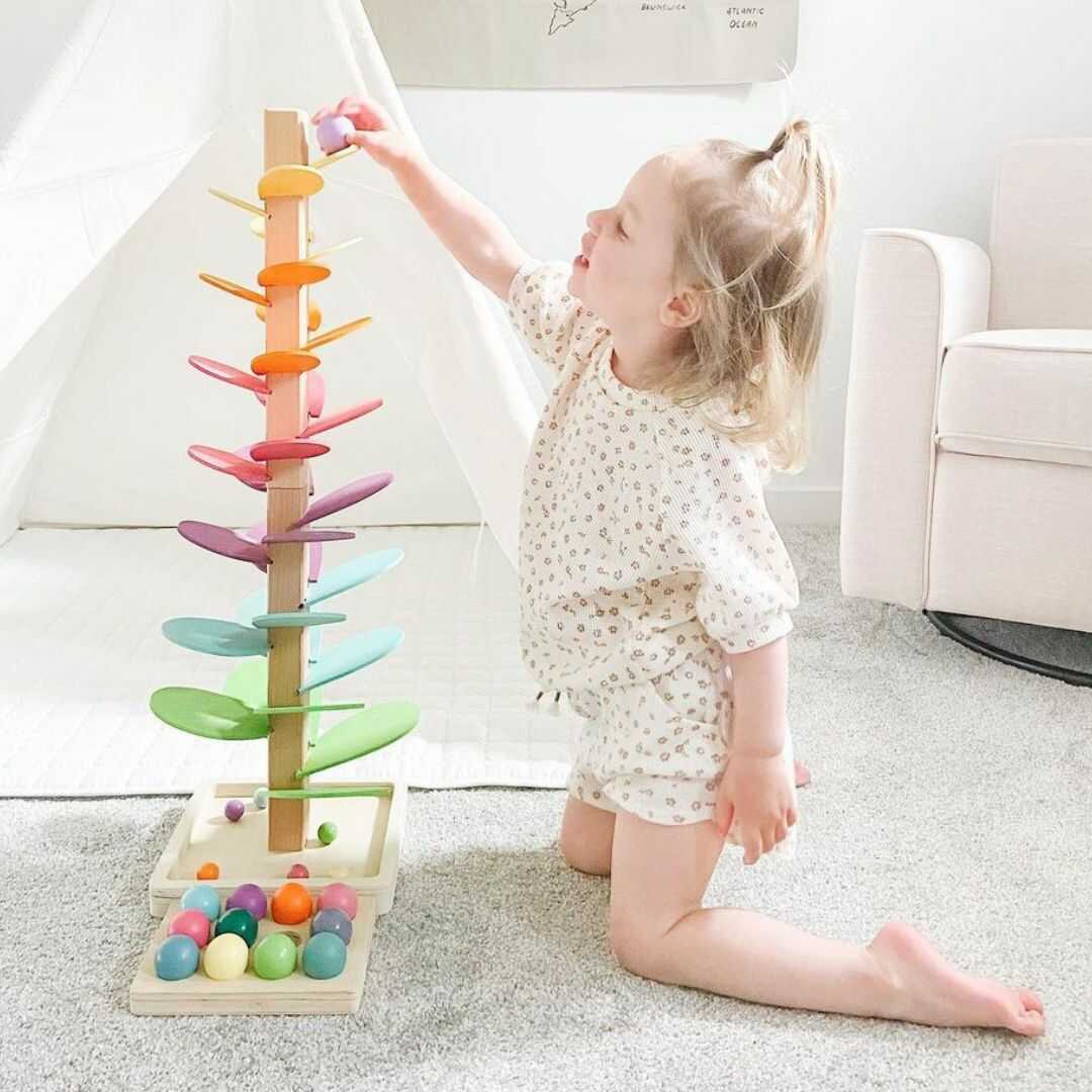 Knikkerbaan - Kleurrijk - Toren - Houten speelgoed - Kinderspeelgoed-Hallo Susanne