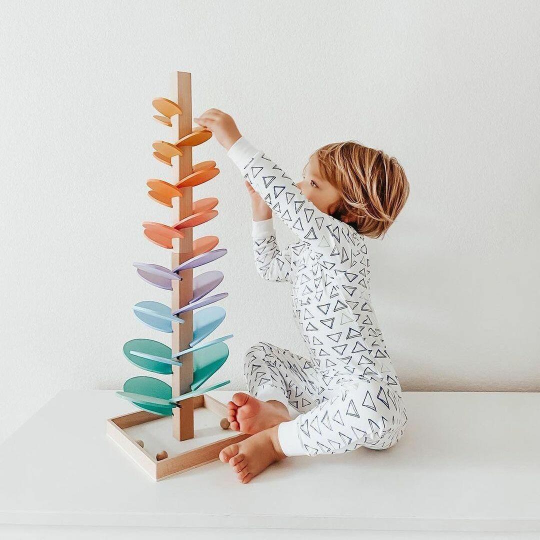 Knikkerbaan - Kleurrijk - Toren - Houten speelgoed - Kinderspeelgoed-Hallo Susanne