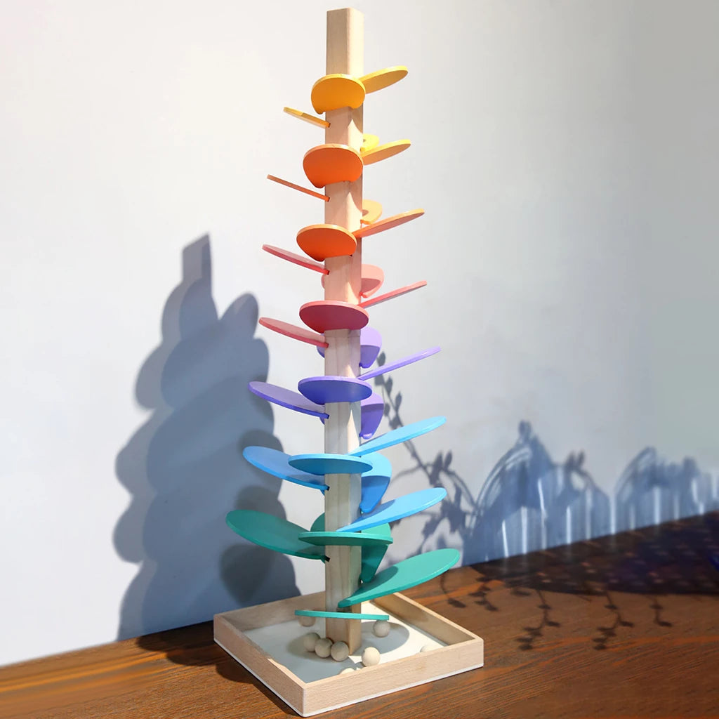 Knikkerbaan - Kleurrijk - Toren - Houten speelgoed - Kinderspeelgoed-Hallo Susanne
