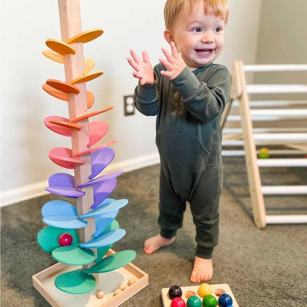 Knikkerbaan - Kleurrijk - Toren - Houten speelgoed - Kinderspeelgoed-Hallo Susanne