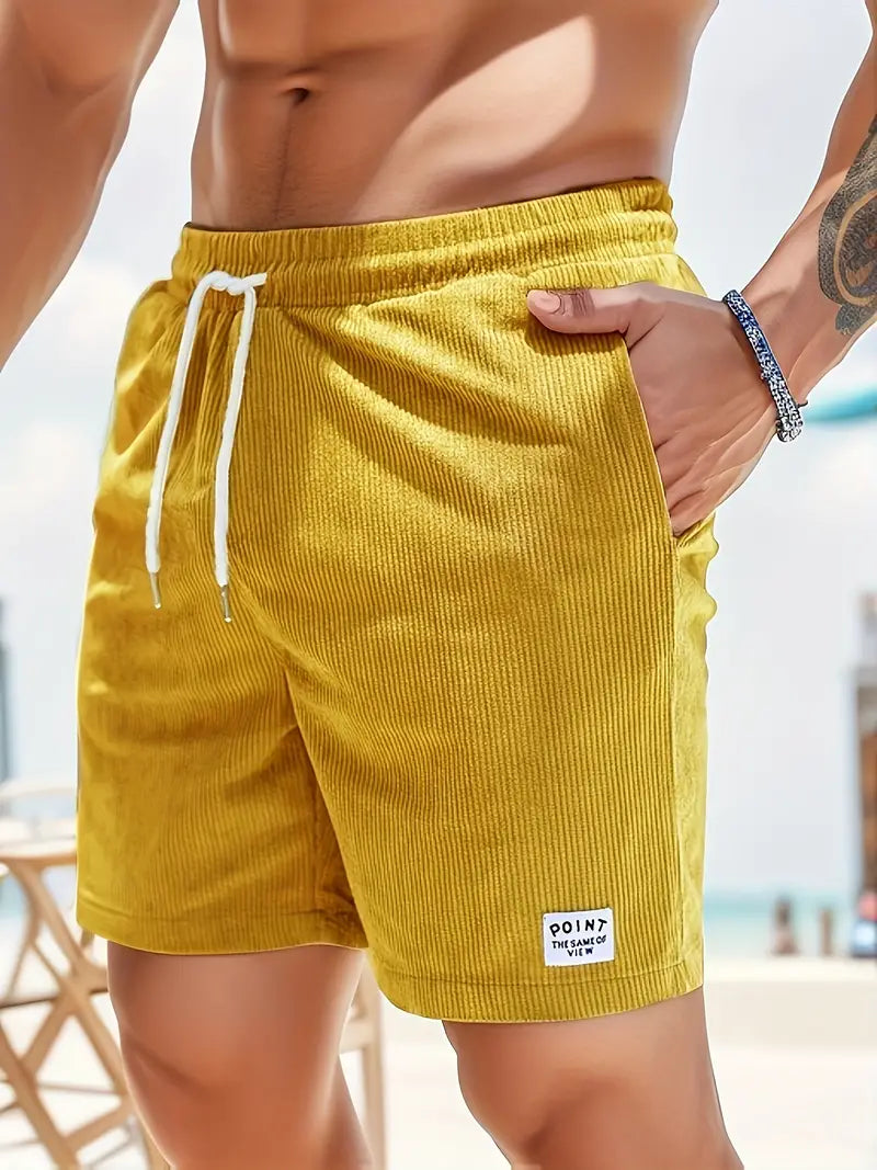 Koord Shorts - Heren Elastische Taille Corduroy Zomershorts-Hallo Susanne
